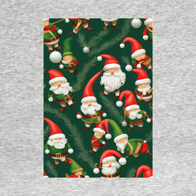 Christmas Seamless Pattern, Santa and Christmas Gnomes #9 by Endless-Designs